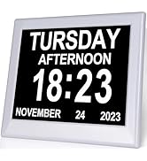 Aowasi Digital Day Clock Non-Abbreviations Large Display Day and Date Dementia Vision Impaired Ca...