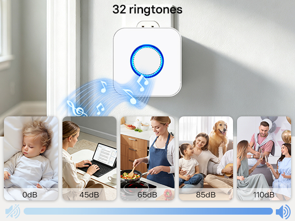 smart wifi door bell alarm with 32ringtones and 5 volumes