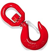 5 Ton Swivel Hooks, Heavy Duty 360° Rotating Crane Hook with Safety Latch, 11000 lbs Forged Steel...