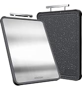 Kikcoin 17"×11" 304 Stainless Steel Cutting Boards for Kitchen, Dishwasher Safe Food Grade PP Dou...
