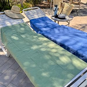 nature shower towels on loungers