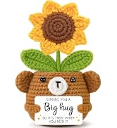 Get Well Gift for Women Men, Handmade Crochet Sunflower Bear,Sympathy Surgery Recovery Breast Can...