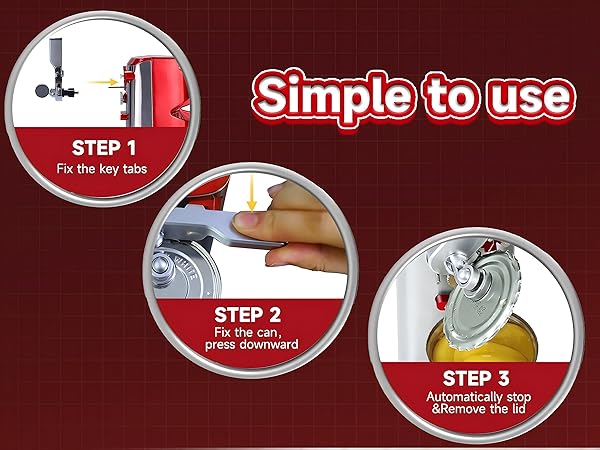 NK-0729 One-Touch Operation: Effortlessly open cans with just the press of a lever for convenience.