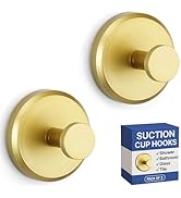 HOME SO Suction Cup Hooks for Shower, Bathroom, Kitchen, Glass Door, Mirror, Tile – Loofah, Towel...