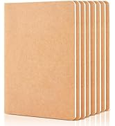 feela 8 Pack Unlined Kraft Paper Notebooks, Blank Journal Note Pad for Drawing Writing, Small Ske...
