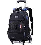 ETAISHOW Rolling Backpack for Boys Kids School Bag with Wheels for Elementary Middle School Troll...