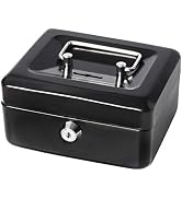 Cash Box with Slot for Kids, Decaller Small Money Box with Money Tray & Key Lock, 6 1/5" x 5" x 3...