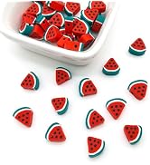 Sluswallow 100 Pcs Red Polymer Clay Flat Beads, Loose Beads, DIY Crafts, Beading Supplies