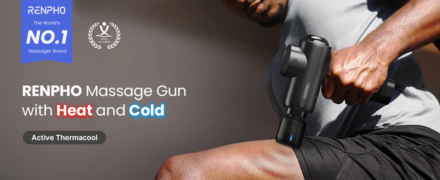 MASSAGE GUN DEEP TISSUE WITH HEAT AND COLD HEAD