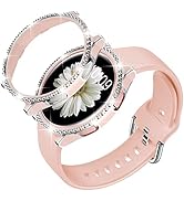DABAOZA Compatible for Samsung Galaxy Watch 4 5 Band 40mm 44mm with Glitter Bumper Case, Women Bl...