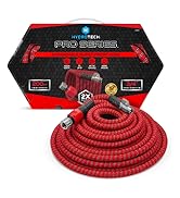 HydroTech 200 ft Expandable Garden Hose - Pro Series, 2x Max Flow, 3/4" No-Kink Flexibility, Ligh...