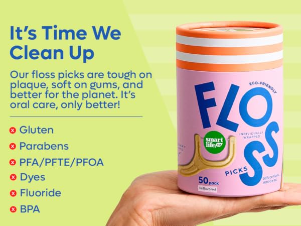 All natural dental floss picks made from gluten free straw wheat.
