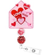 Valentine's Day Letter Badge Reel - Cosmisun Heart Love Badge Holder with Alligator Clip Valentin...