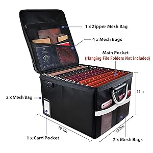 File Cabinet Organizer Box Filing Cabinet Box with Lock, Portable Important Document Organizer