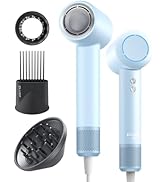 Hair Dryer with Diffuser & Comb Attachment for Curly Hair, PLUZZ 270M Negative Ionic Blow Dryer B...