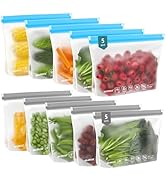 IDEATECH Quart Freezer Bags, BPA Free PEVA Reusable Sandwich Snack Bags, Quart Size Food Baggies ...