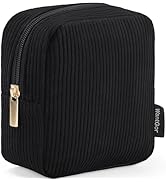 WantGor Small Corduroy Makeup Bag, Mini Cosmetic Storage Bags Coin Purse Zipper Pouch Travel Cosm...
