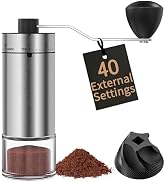 CIRCLE JOY Manual Coffee Grinder with 40 External Adjustable Settings and Ceramic Conical Burr, P...