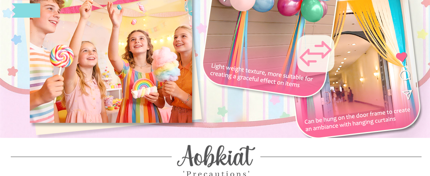 Rainbow party streamers