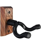 Onmiwod Guitar Wall Mount, Black Walnut Wood Guitar Hanger, U-Shaped Guitar Wall Hanger Mount, Gu...