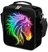 Lunch Box for Boys, Fire Horse Insulated Toddler Lunch Tote Bag for School Daycare Picnic Travel,...