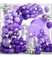 Purple Balloons Arch Garland Kit, 106Pcs 18/12/10/5 Inch Different Shades Dark Pastel Light Metal...