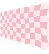 L-SPOUTTO Pink Mouse Pad,Geometric Desk Mat XXL Large Scalloped Gaming Mousepad,35.4x15.7in Non-S...