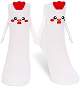 FunisFun Chicken Socks with Magnetic Holding Hands Funny Animal Crazy Socks for Women Ideal Gifts...
