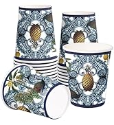 RUSPEPA Disposable Paper Coffee Cups 12 oz - 20 Pack Pineapple Design Printed Paper Drinking Cups...