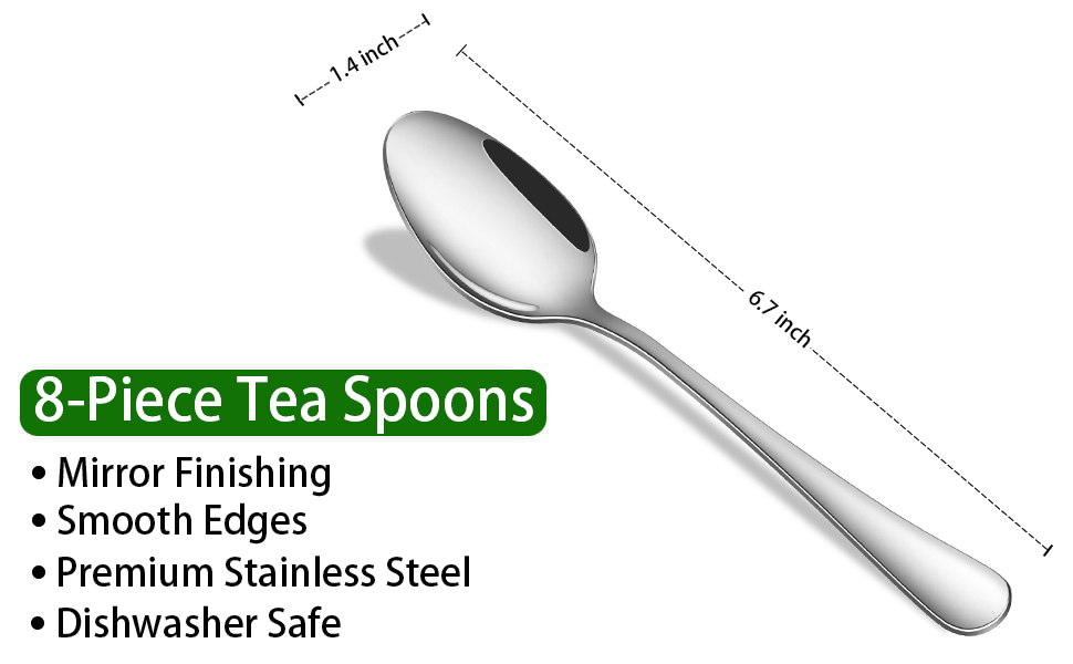 8 Pieces Stainless Steel Tea Spoons