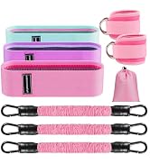 Ankle Resistance Loop Exercise Bands for Home Fitness, Ankle Bands for Working Out with Cuffs, Re...
