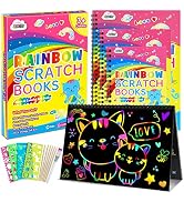 ZMLM Rainbow Scratch Paper for Kids: Art Craft Magic Paper Gift Set Coloring Drawing Supplies Kit...