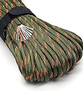 PSKOOK Survival Paracord Parachute Fire Cord Survival Ropes Red Tinder Cord PE Fishing Line Cotton