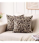 GALMAXS7 Cheetah Pillow Covers Leopard Throw Pillow Covers Set of 2, 18x18 | Faux Fur Throw Pillo...