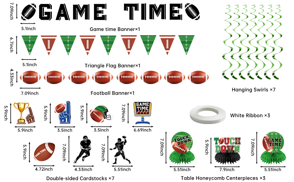 Football Birthday Party Decorations Size