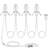 Meonum 1 Pack Accessory Cord with 4 LED Bulbs, End to End Connected Blow Mold Light Cord, 9.8 Fee...