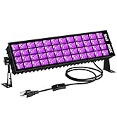 SHGPODA 100W LED Black Light Bar, IP66 Waterproof Blacklight with 6ft Cord+Plug+Switch, Black Lig...