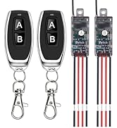 dstfuy Mini Wireless Switch,5V/12V/24V/5A Relay 2 Way Remote Control Switch 1 Channel,164FT Long ...