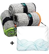 Acteon Microfiber Gym Towels 5-Pack and Wet Bag for Wet Clothes, Swim Combo Bundle