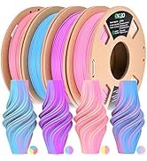OVV3D Matte PLA 3D Printer Filament Bundle, Tri & Dual Color Filament 1.75mm Pack, Multi Color Ch...