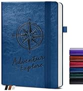 PAIBAS Vintage Leather Journal Notebook for Men & Women - 160 Pages Lined Paper, Green A5 Hardcov...