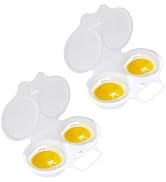 2Pcs Egg Poacher, Microwave Egg Boiler Poacher, 2 Cavity Nonstick Poached Egg Maker With Lid, Egg...