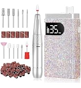 CHRISTINE SHELLY Rechargeable 35000RPM Nail Drill Sparkling Portable Professional Electric Nail F...