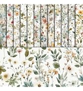 EggSun 48 Sheets Floral Vintage Scrapbook Paper , Watercolor Vintage Floral Pattern Decorative Sc...