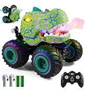 DYODYORC Remote Control Car, 2.4Ghz All Terrain Dinosaur Monster Truck Toys, RC Truck with Spay, ...