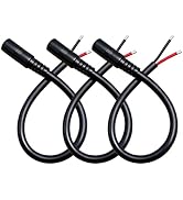 IMIYORE 0.8ft 3pcs 5.5x2.5mm Female 14AWG DC Pigtail Power Cord for CCTV Security Camera Outdoor ...