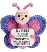 WEYON Emotional Support Butterfly Gift, Tiny Handmade Positive Crochet Animal for Women, Friend, ...