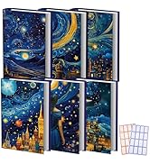 Anseal 6 Packs Starry Sky Pattern Stretchable Book Sleeve Cover for Paperbacks Hardcovers Textboo...
