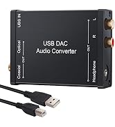 LiNKFOR USB to SPDIF Coaxial RCA and 3.5mm Headphone Jack Converter - Optical Audio Adapter - PCM...