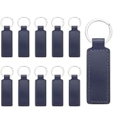 MECCANIXITY Leather Keychain Blanks Bulk Rectangle Laser Engraving Keychain Leather Key Fob Kit w...